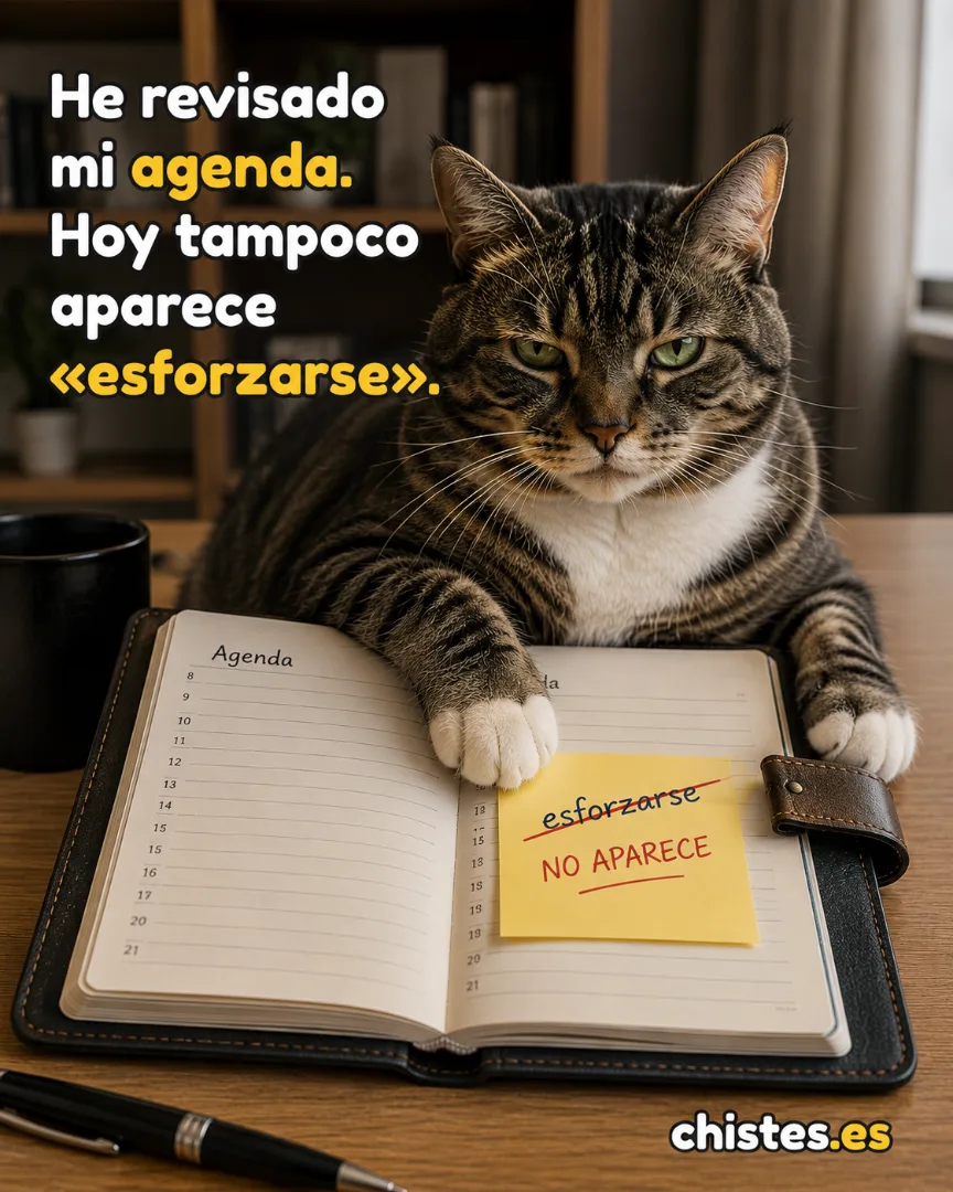 He revisado mi agenda. Hoy tampoco aparece «esforzarse».