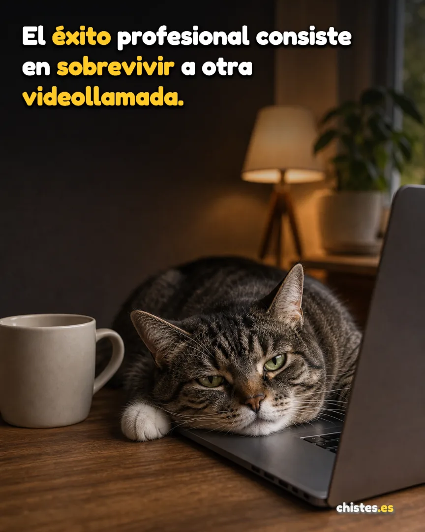 El éxito profesional consiste en sobrevivir a otra videollamada.