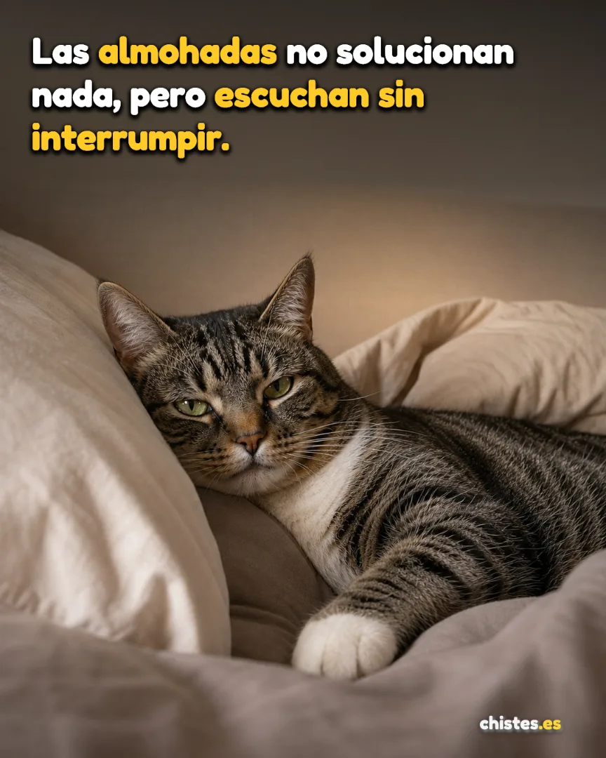 Las almohadas no solucionan nada, pero escuchan sin interrumpir.