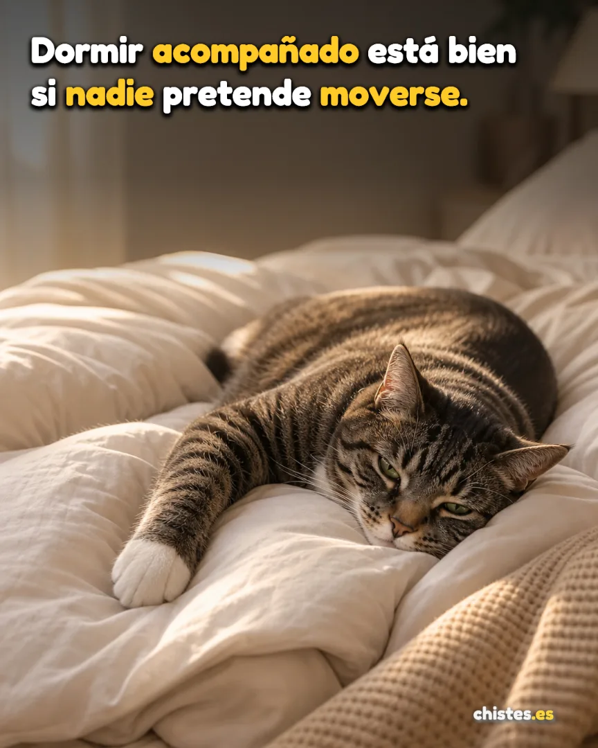 Dormir acompañado está bien si nadie pretende moverse.