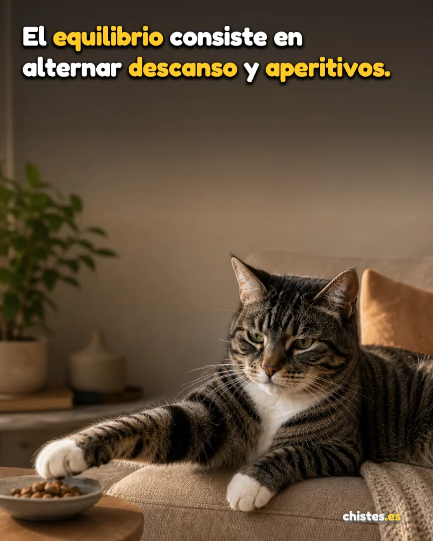 El equilibrio consiste en alternar descanso y aperitivos.