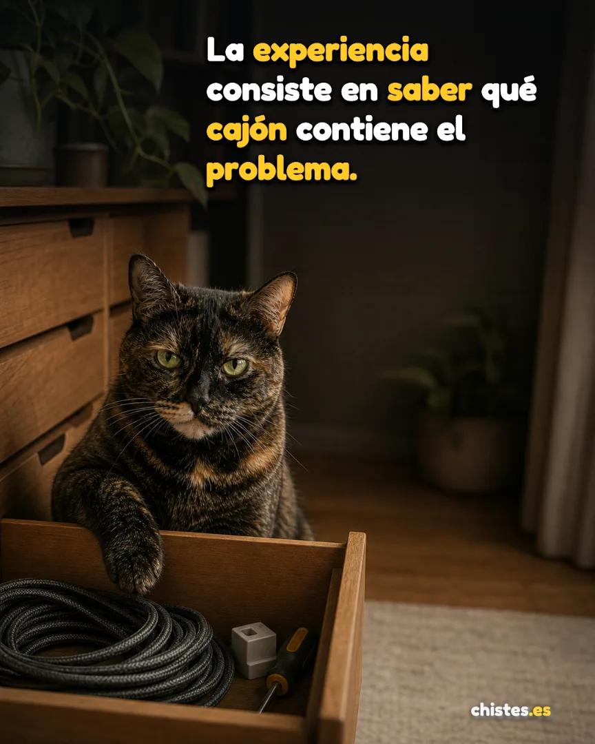 La experiencia consiste en saber qué cajón contiene el problema.