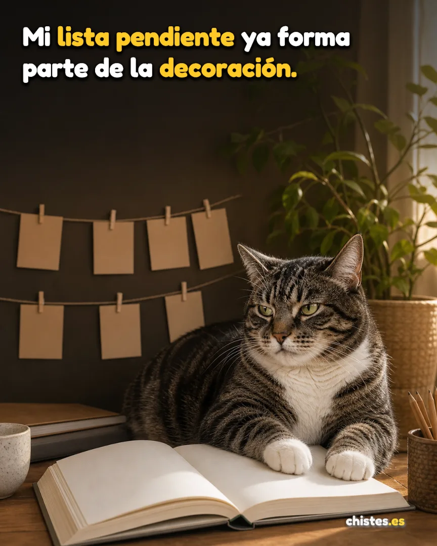 Mi lista pendiente ya forma parte de la decoración.