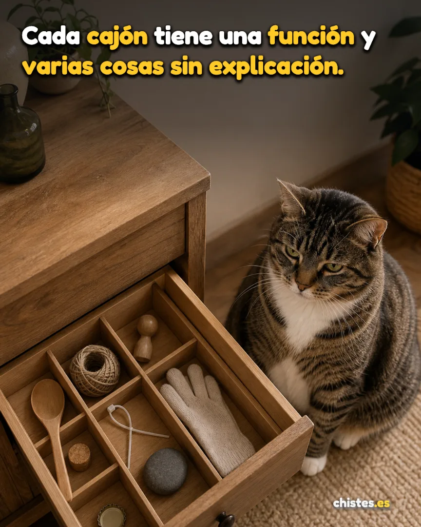 Cada cajón tiene una función y varias cosas sin explicación.