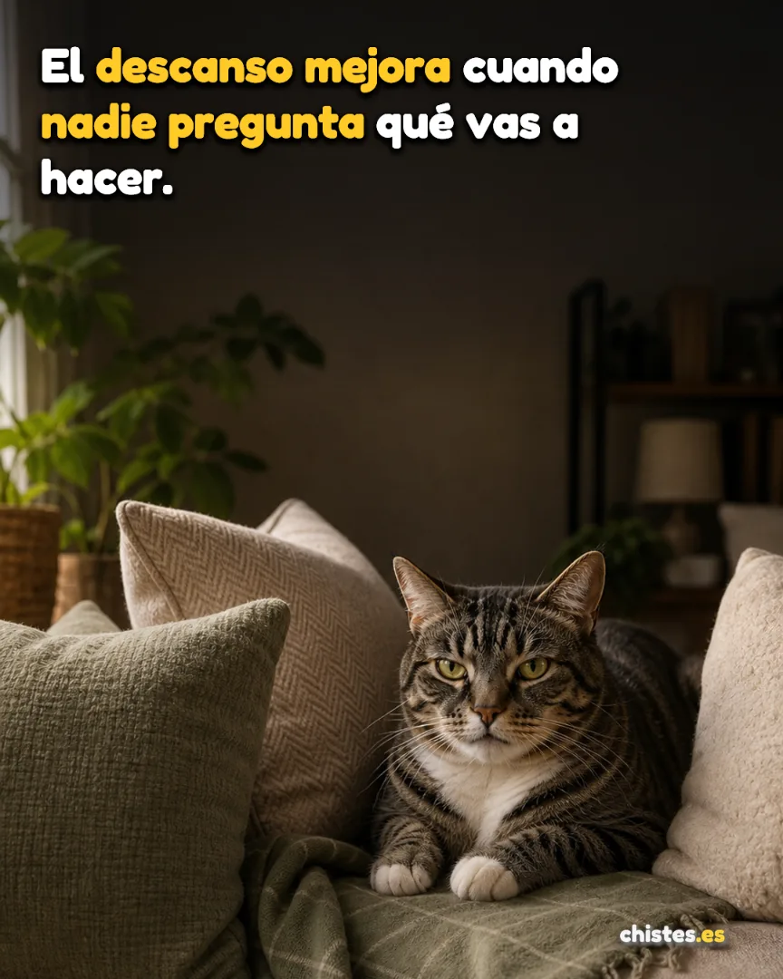 El descanso mejora cuando nadie pregunta qué vas a hacer.