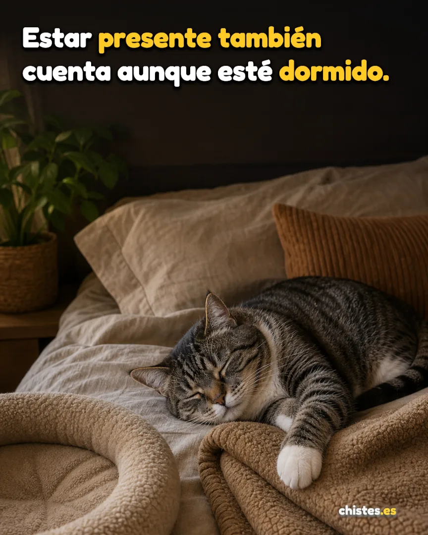Estar presente también cuenta aunque esté dormido.