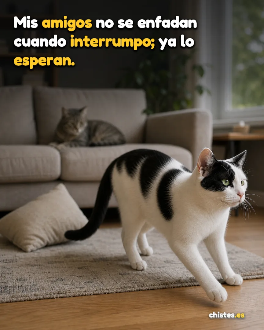 Mis amigos no se enfadan cuando interrumpo; ya lo esperan.