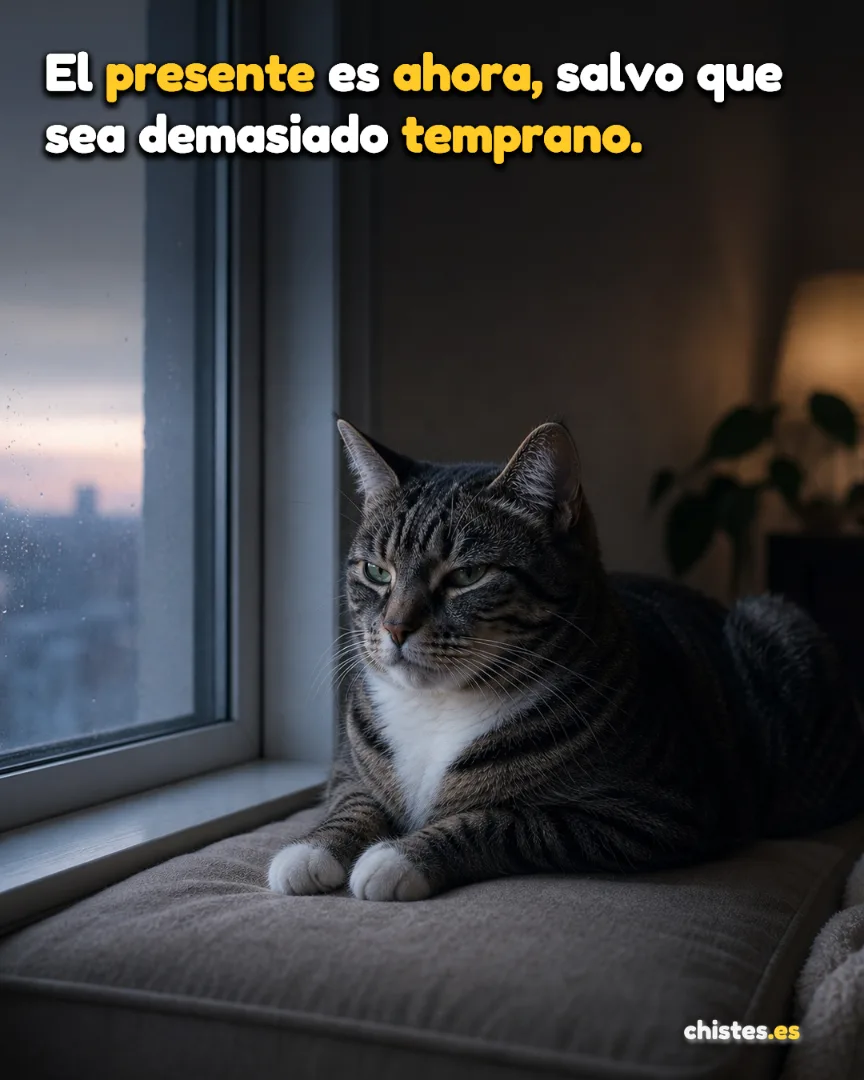 El presente es ahora, salvo que sea demasiado temprano.