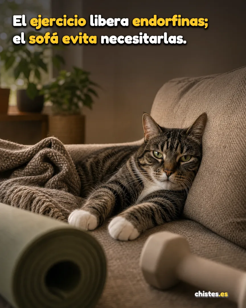 El ejercicio libera endorfinas; el sofá evita necesitarlas.