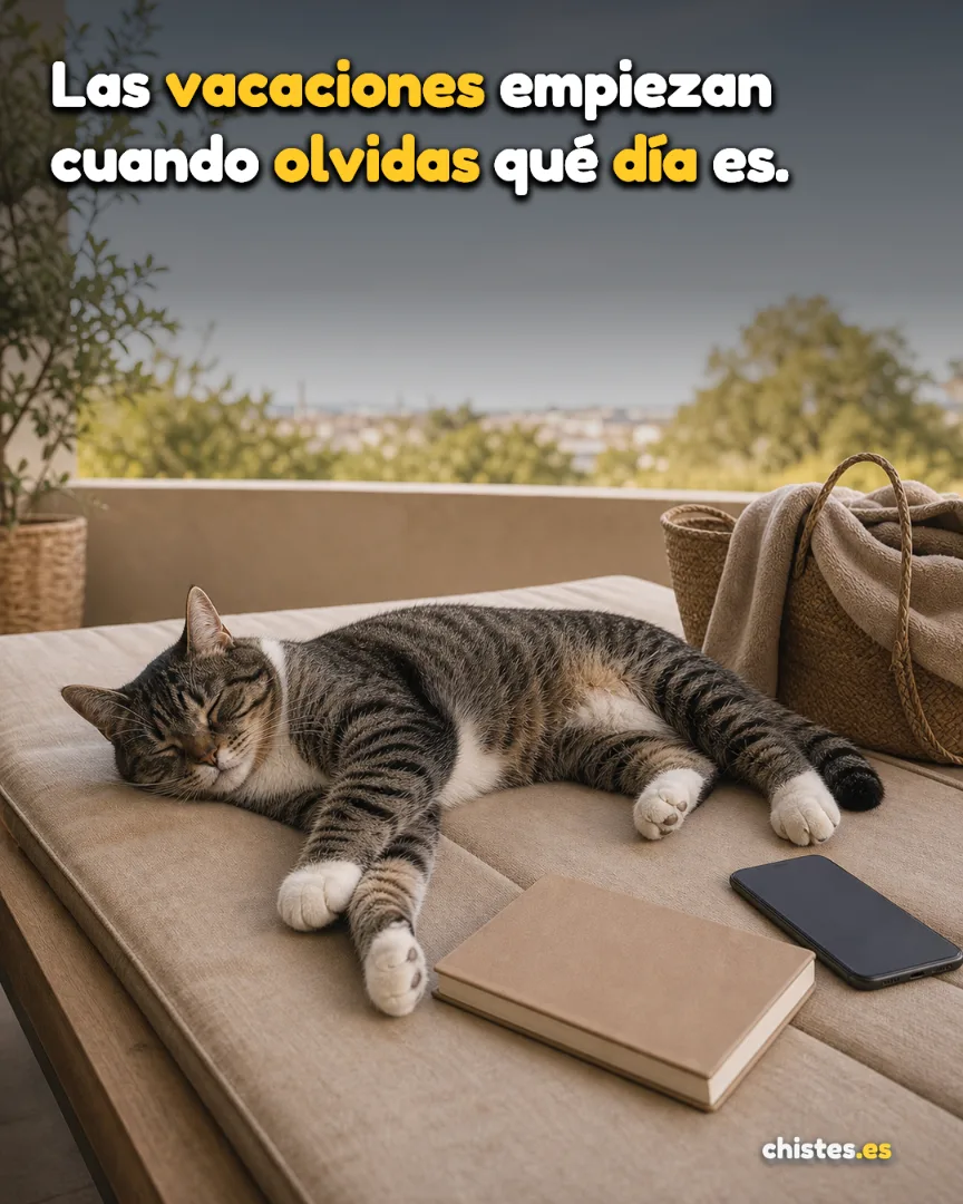 Las vacaciones empiezan cuando olvidas qué día es.