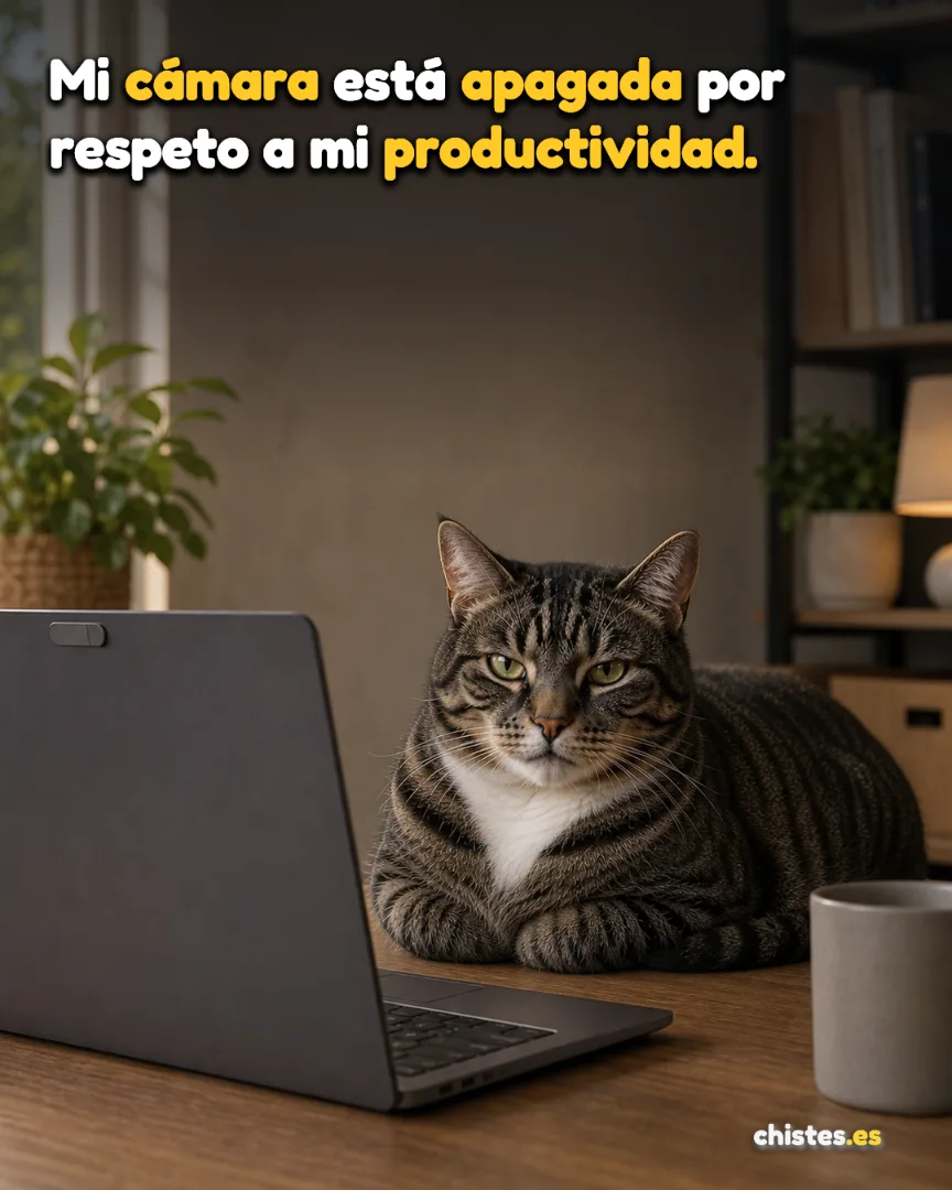 Mi cámara está apagada por respeto a mi productividad.