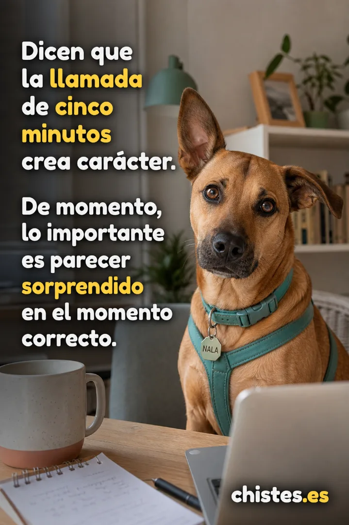 Dicen que la llamada de cinco minutos crea carácter. De momento, lo importante es parecer sorprendido en el momento correcto.