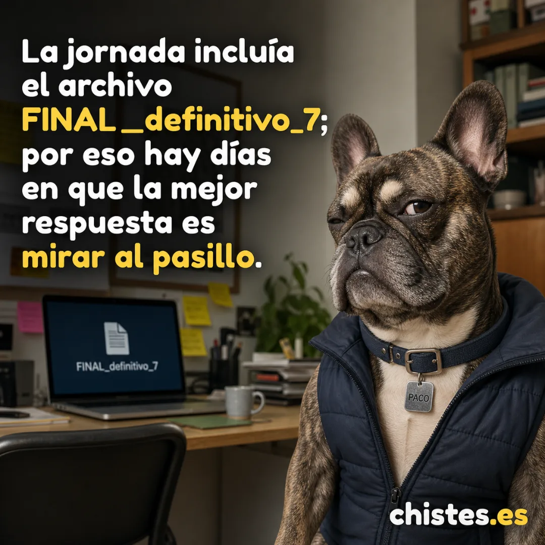 La jornada incluía el archivo FINAL_definitivo_7; por eso hay días en que la mejor respuesta es mirar al pasillo.