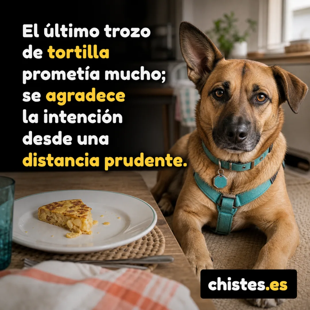 El último trozo de tortilla prometía mucho; se agradece la intención desde una distancia prudente.