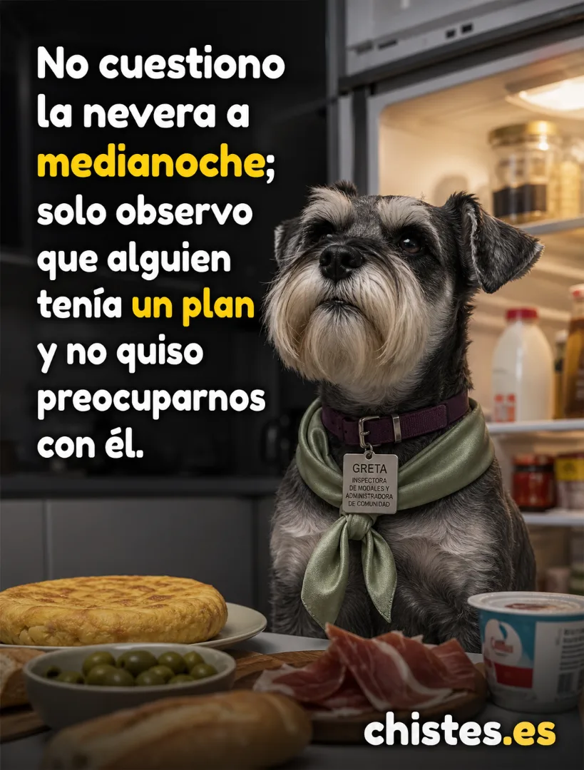 No cuestiono la nevera a medianoche; solo observo que alguien tenía un plan y no quiso preocuparnos con él.