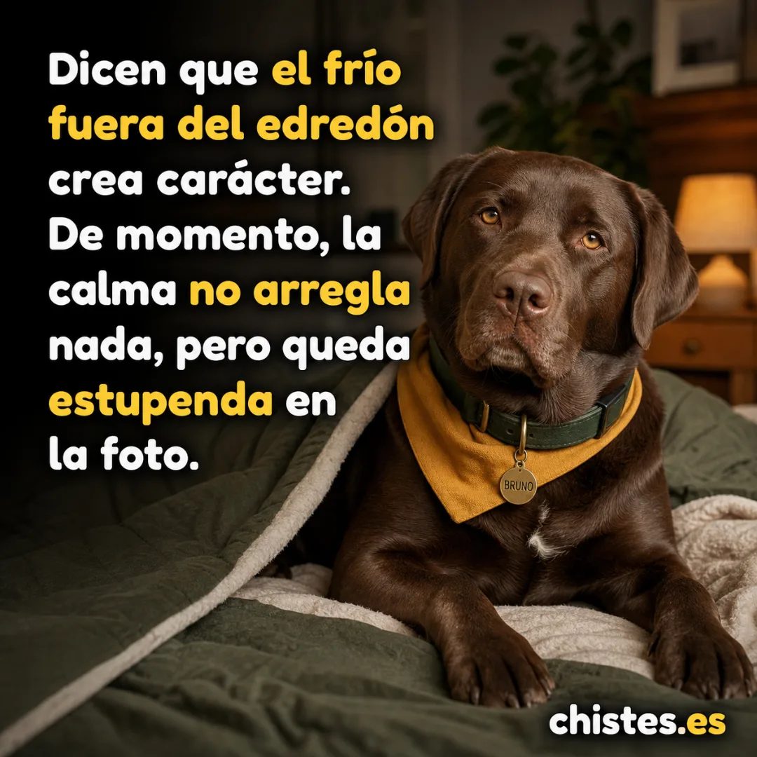 Dicen que el frío fuera del edredón crea carácter. De momento, la calma no arregla nada, pero queda estupenda en la foto.