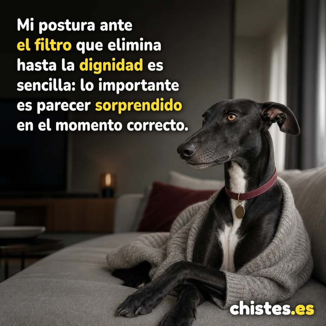 Mi postura ante el filtro que elimina hasta la dignidad es sencilla: lo importante es parecer sorprendido en el momento correcto.