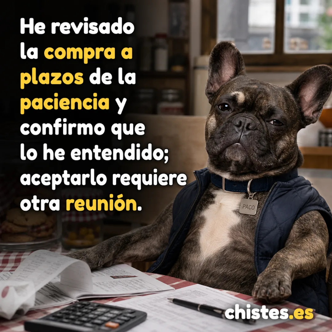 He revisado la compra a plazos de la paciencia y confirmo que lo he entendido; aceptarlo requiere otra reunión.