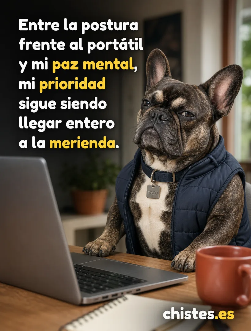 Entre la postura frente al portátil y mi paz mental, mi prioridad sigue siendo llegar entero a la merienda.