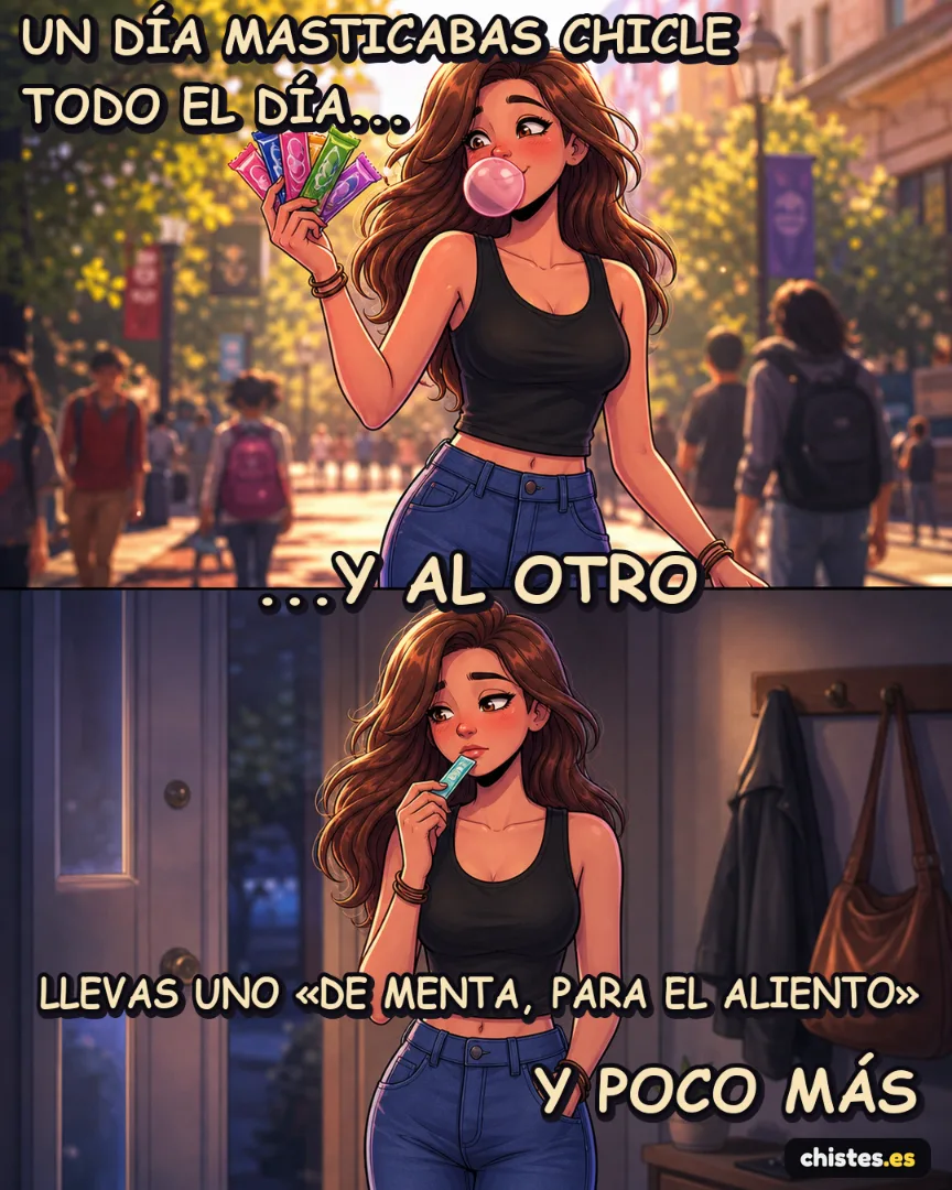 Un día... masticas chicle todo el día — eliges uno de menta