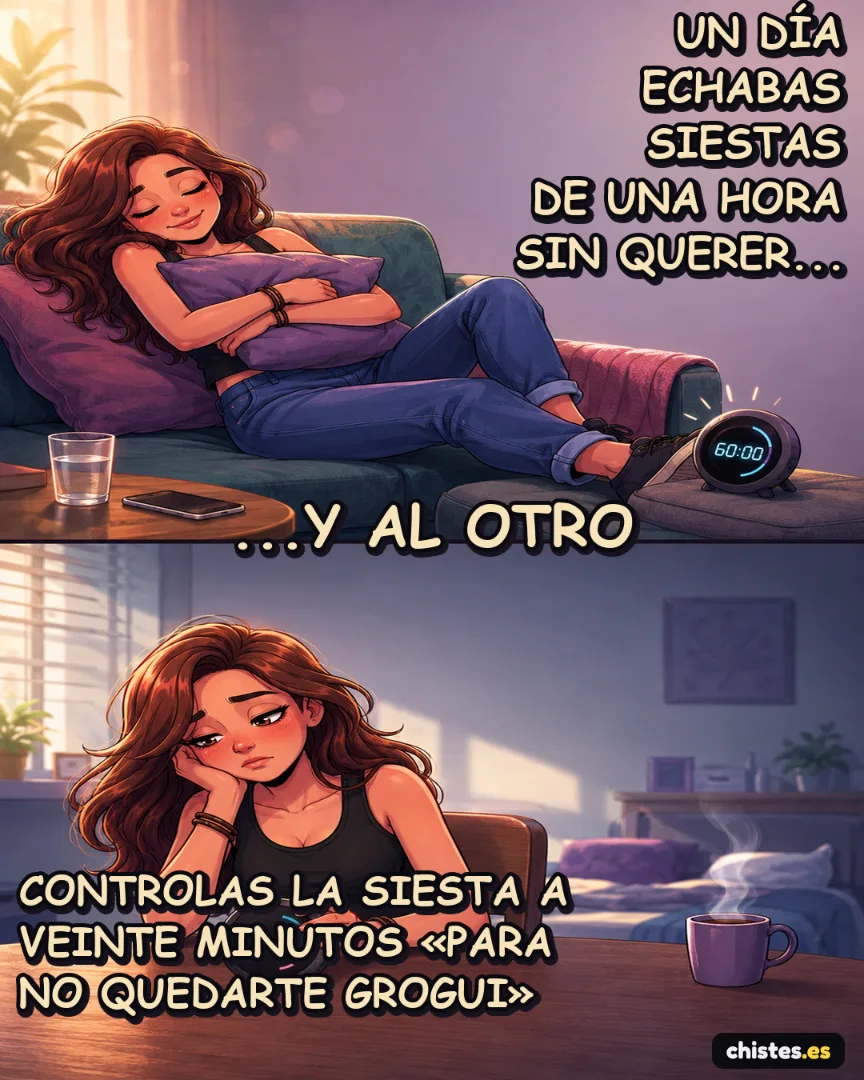Un día... echabas siestas de una hora sin querer — controlas la siesta a veinte minutos «para no quedarte grogui»