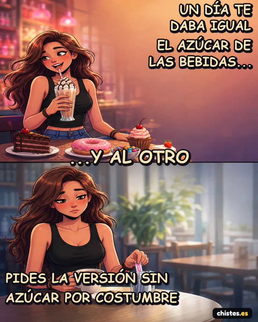 Un día... te daba igual el azúcar de las bebidas — pides la versión sin azúcar por costumbre