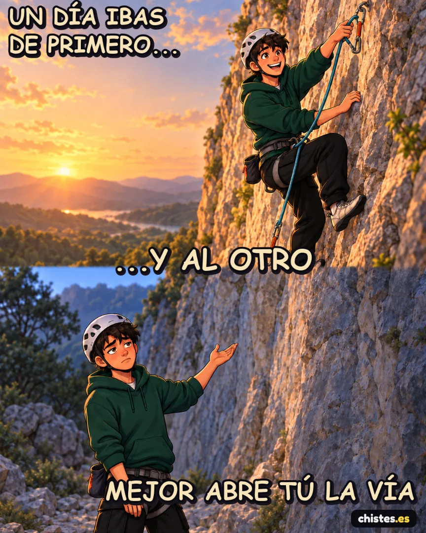 Un día... ibas de primero  -- mejor abre tú la vía