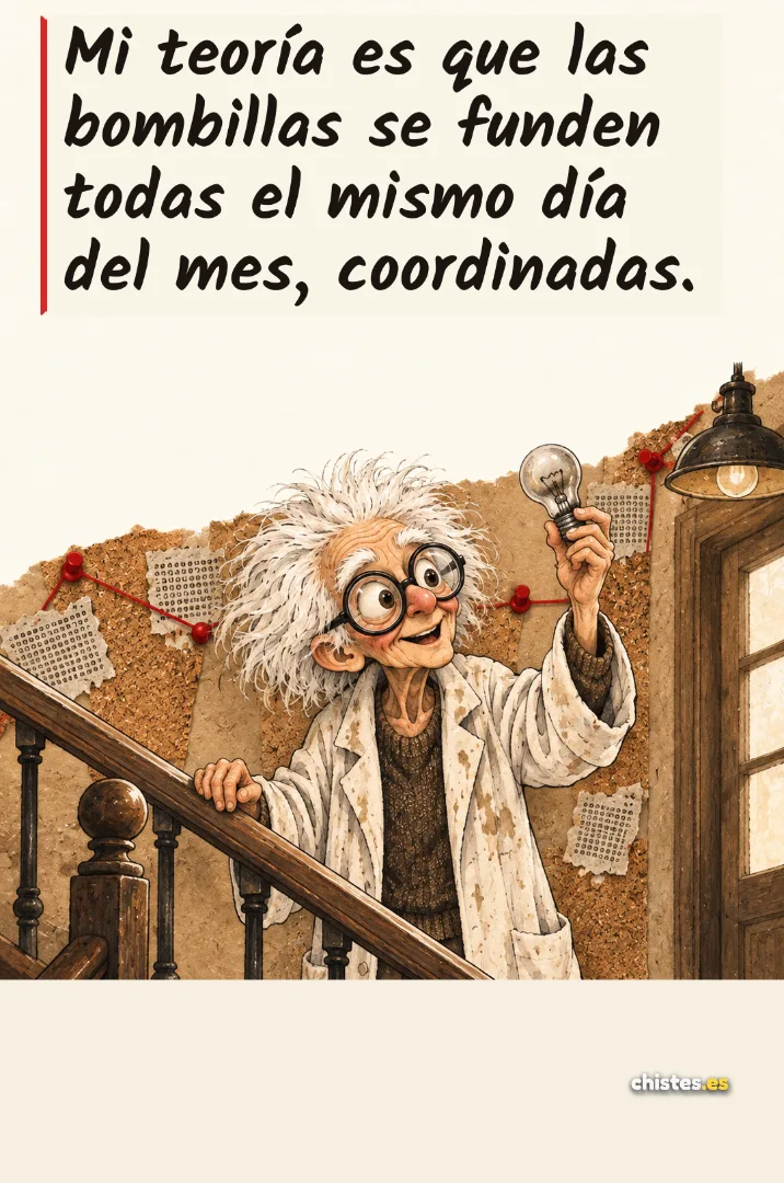 Mi teoría es que las bombillas se funden todas el mismo día del mes, coordinadas.